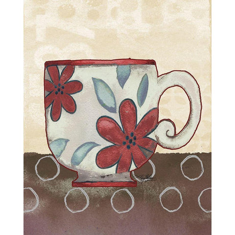 Spring Into Coffee II White Modern Wood Framed Art Print by Baker, Mary Beth