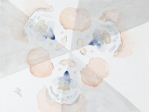 Subtle White Modern Wood Framed Art Print with Double Matting by Pinto, Patricia