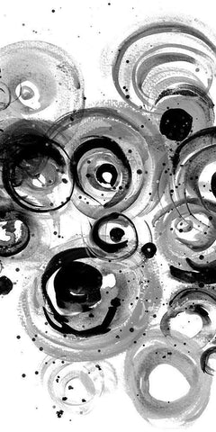 BW Circulation I Black Ornate Wood Framed Art Print with Double Matting by Pinto, Patricia