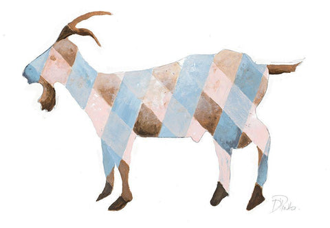 The Plaid Goat White Modern Wood Framed Art Print with Double Matting by Pinto, Patricia