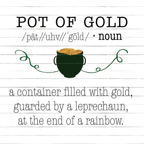 Pot Of Gold Gold Ornate Wood Framed Art Print with Double Matting by SD Graphics Studio