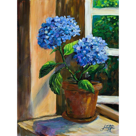 Violet Poppies Black Modern Wood Framed Art Print by DeRice, Julie