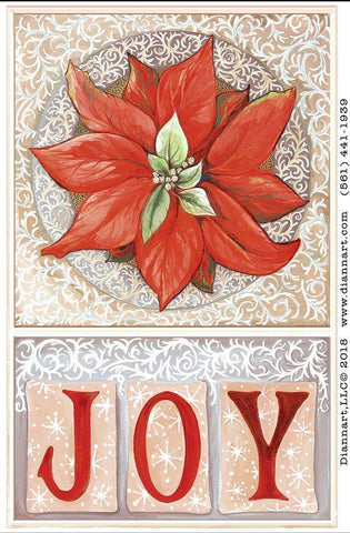 Poinsettia Joy Black Ornate Wood Framed Art Print with Double Matting by Diannart
