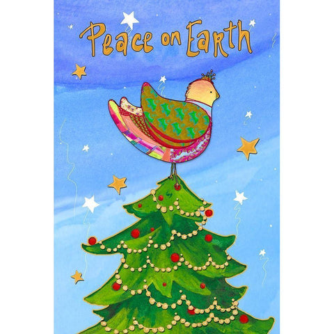 Peace on Earth Birds I Black Modern Wood Framed Art Print by Diannart