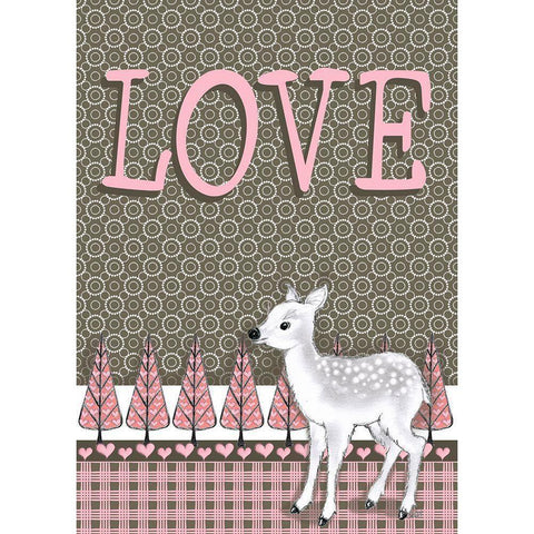 Lamb Love Gold Ornate Wood Framed Art Print with Double Matting by Metz, Andi