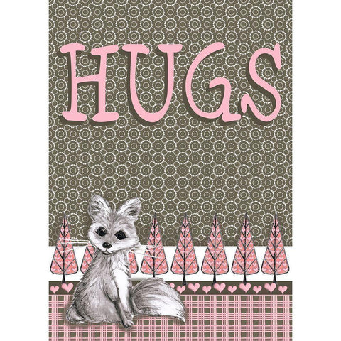 Fox Hugs Gold Ornate Wood Framed Art Print with Double Matting by Metz, Andi