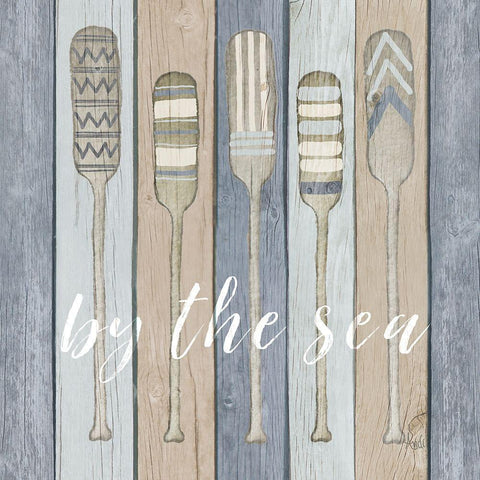 Oars by the Sea Black Modern Wood Framed Art Print by Metz, Andi
