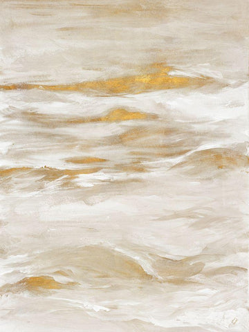 Golden Sea II White Modern Wood Framed Art Print with Double Matting by Loreth, Lanie