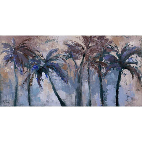 Island Midnight Palms Gold Ornate Wood Framed Art Print with Double Matting by Loreth, Lanie