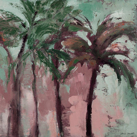 Island Evening Palms I White Modern Wood Framed Art Print by Loreth, Lanie