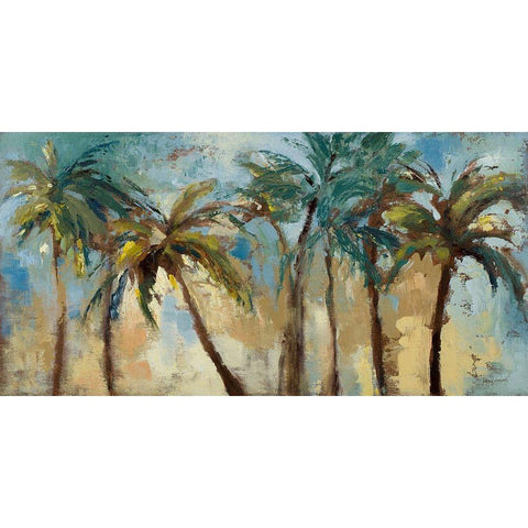 Island Morning Palms Black Modern Wood Framed Art Print with Double Matting by Loreth, Lanie