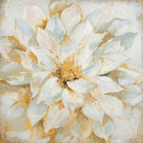 Blooming Beauty with Gold White Modern Wood Framed Art Print with Double Matting by Loreth, Lanie