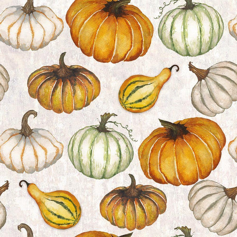 Pumpkin Pattern White Modern Wood Framed Art Print by Medley, Elizabeth
