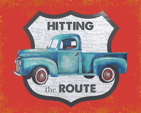 Hitting the Route in Red Black Ornate Wood Framed Art Print with Double Matting by Medley, Elizabeth