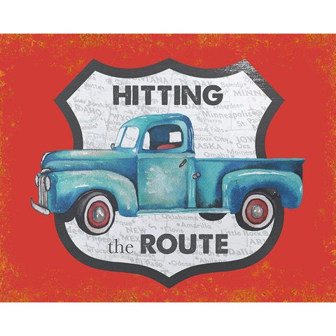 Hitting the Route in Red Gold Ornate Wood Framed Art Print with Double Matting by Medley, Elizabeth