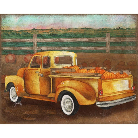 Truck Harvest II Black Modern Wood Framed Art Print with Double Matting by Medley, Elizabeth