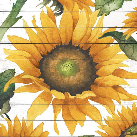 Happy Sunflower I White Modern Wood Framed Art Print by Medley, Elizabeth