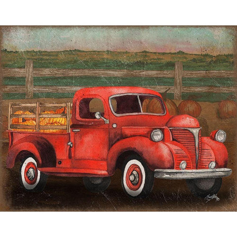 Truck Harvest III White Modern Wood Framed Art Print by Medley, Elizabeth