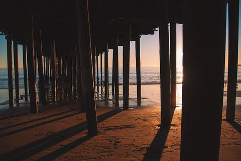 Sunset View Black Ornate Wood Framed Art Print with Double Matting by Stewart, Wil