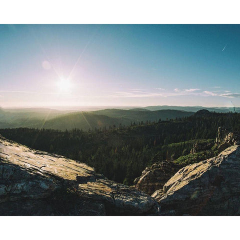 Sunrise Views Black Modern Wood Framed Art Print with Double Matting by Stewart, Wil