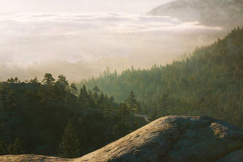 Peak of Dawn Black Ornate Wood Framed Art Print with Double Matting by Stewart, Wil