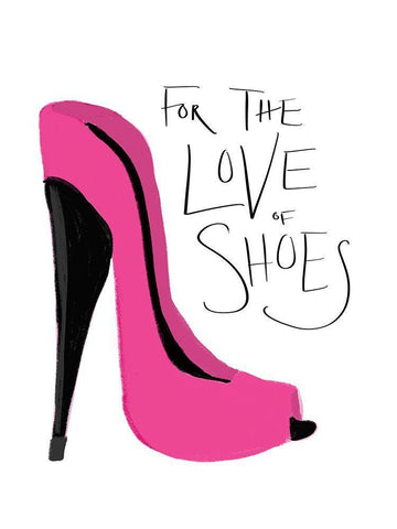 The Love of Shoes White Modern Wood Framed Art Print with Double Matting by SD Graphics Studio