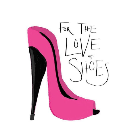 The Love of Shoes Black Modern Wood Framed Art Print with Double Matting by SD Graphics Studio