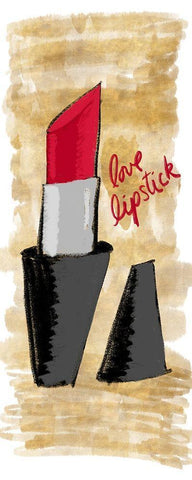 Love Lipstick Panel Black Ornate Wood Framed Art Print with Double Matting by SD Graphics Studio
