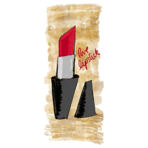 Love Lipstick Panel Black Modern Wood Framed Art Print by SD Graphics Studio