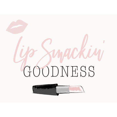 Lip Smackin Goodness White Modern Wood Framed Art Print by SD Graphics Studio