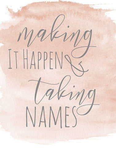 Taking Names White Modern Wood Framed Art Print with Double Matting by SD Graphics Studio