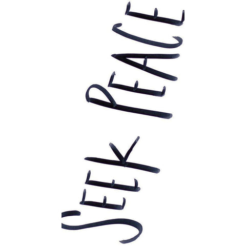 Peaceful Panel III Black Modern Wood Framed Art Print with Double Matting by SD Graphics Studio