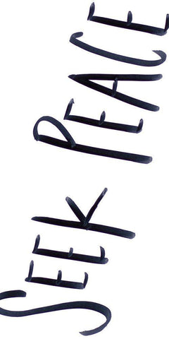 Peaceful Panel III White Modern Wood Framed Art Print with Double Matting by SD Graphics Studio