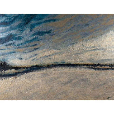 Winters Edge White Modern Wood Framed Art Print by Hakimipour, Tiffany