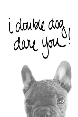 I Double Dog Dare You White Modern Wood Framed Art Print with Double Matting by SD Graphics Studio