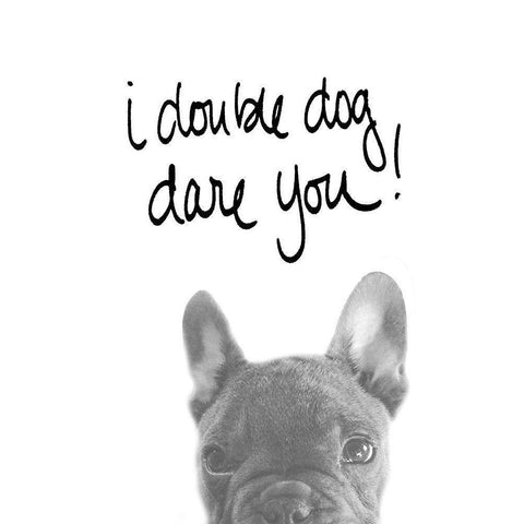 I Double Dog Dare You Black Modern Wood Framed Art Print by SD Graphics Studio