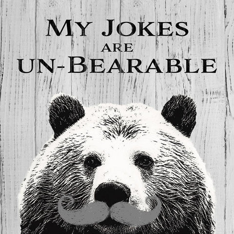 My Jokes Are Un-Bearable Black Modern Wood Framed Art Print by SD Graphics Studio