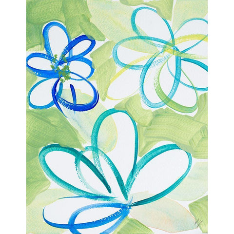 Summer Greens White Modern Wood Framed Art Print by Loreth, Lanie