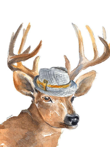 Gentleman Buck White Modern Wood Framed Art Print with Double Matting by Loreth, Lanie