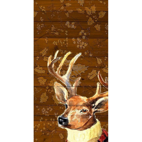 Deer Turtleneck in Fall Gold Ornate Wood Framed Art Print with Double Matting by Loreth, Lanie