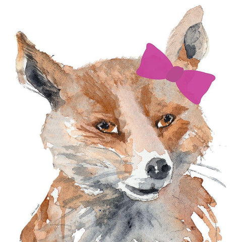 Foxy Lady Square White Modern Wood Framed Art Print by Loreth, Lanie