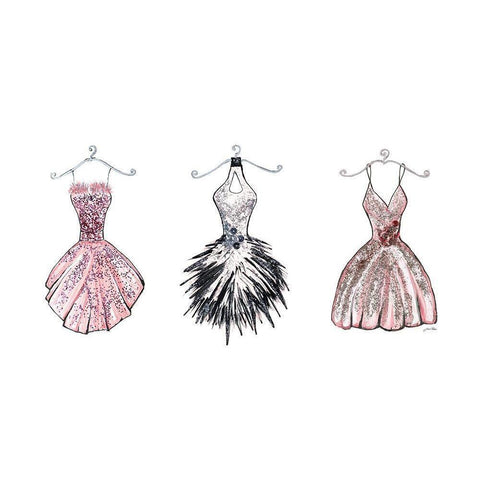 Sparkling Dress Trio White Modern Wood Framed Art Print by Ritter, Gina