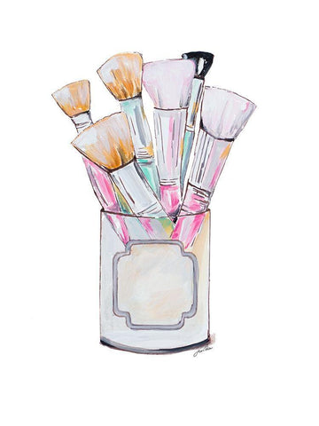 The Brush Bunch White Modern Wood Framed Art Print with Double Matting by Ritter, Gina