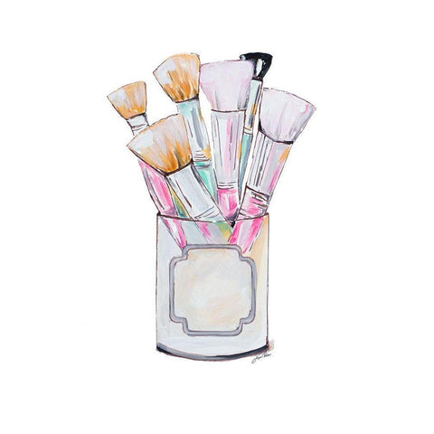 The Brush Bunch White Modern Wood Framed Art Print by Ritter, Gina