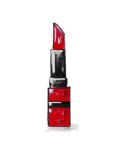 Red Lipstick I White Modern Wood Framed Art Print with Double Matting by Ritter, Gina