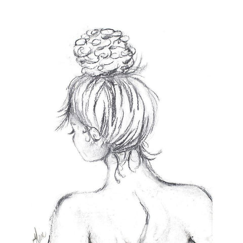 Messy Bun I Gold Ornate Wood Framed Art Print with Double Matting by Ritter, Gina