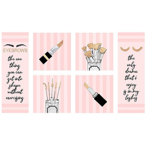 Makeup Quotes I Gold Ornate Wood Framed Art Print with Double Matting by Ritter, Gina