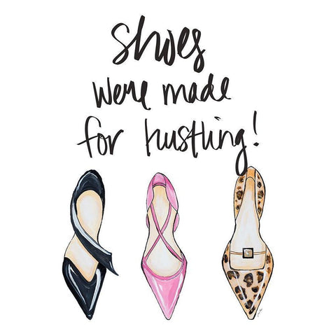 Shoes Were Made For Hustling Black Modern Wood Framed Art Print with Double Matting by Ritter, Gina