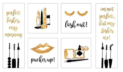 Makeup Quotes II White Modern Wood Framed Art Print with Double Matting by Ritter, Gina