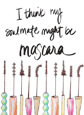Mascara Soulmate White Modern Wood Framed Art Print with Double Matting by Ritter, Gina